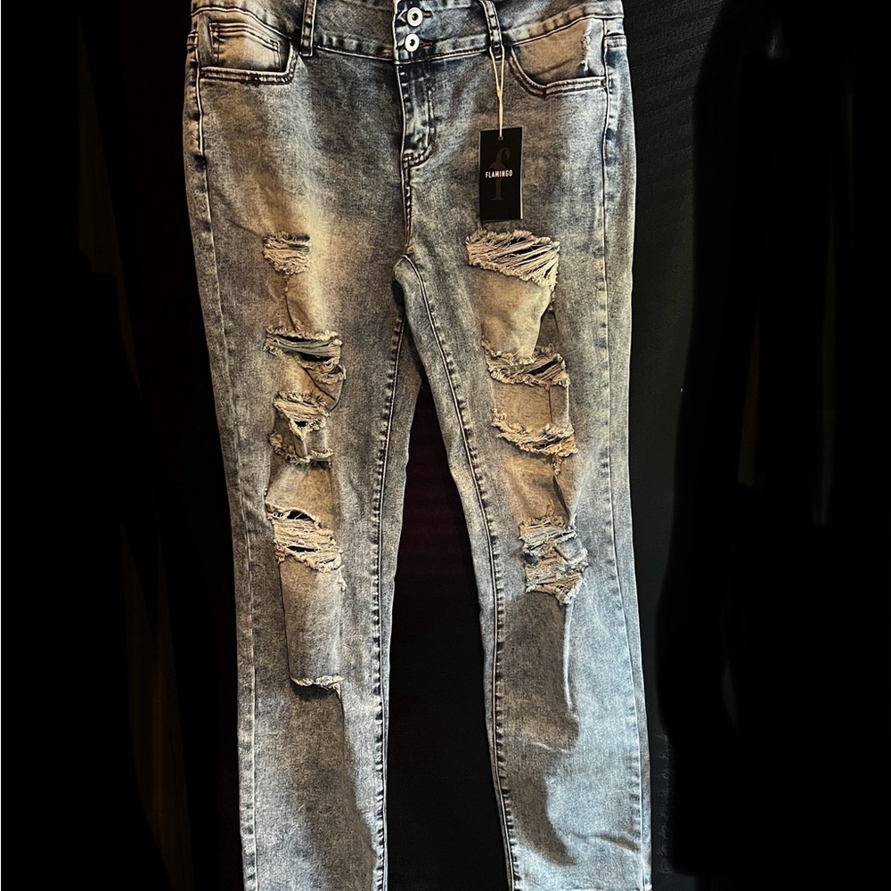 NEW Distressed Skinny Jeans from “Flamingo” size XL/14